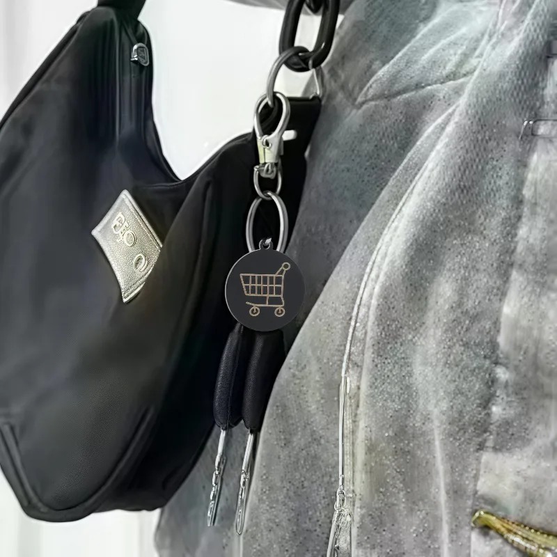 1/5개입 블랙 스테인리스 스틸 쇼핑 카트 토큰 키체인 - Token Coin Mechanism 리뷰 및 가격
